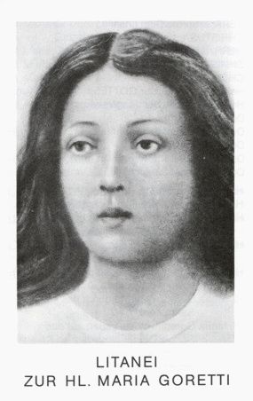 Bildchen mit Maria-Goretti-Litanei